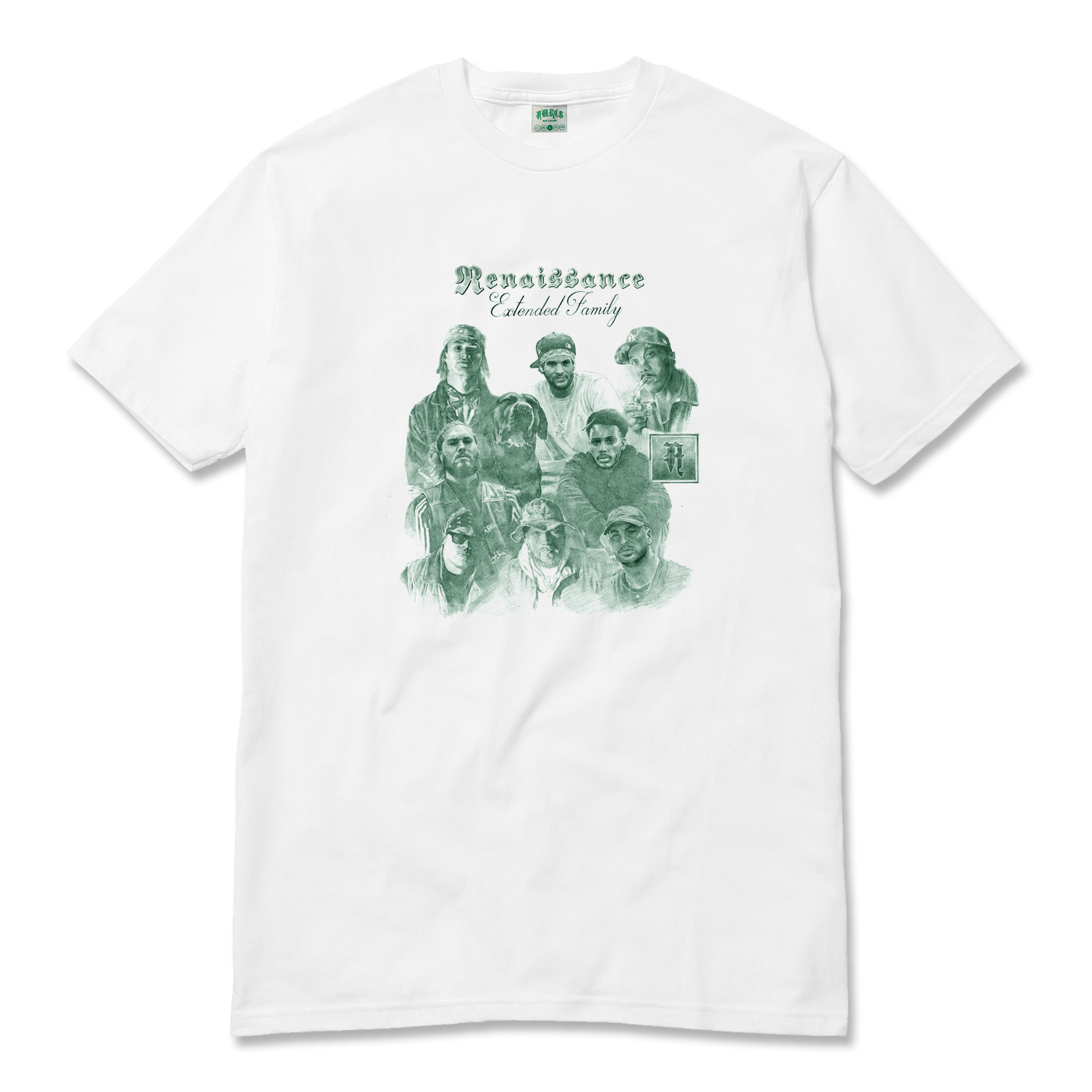 "RENAISSANCE: EXTENDED FAMILY" TEE (WHITE & GREEN)