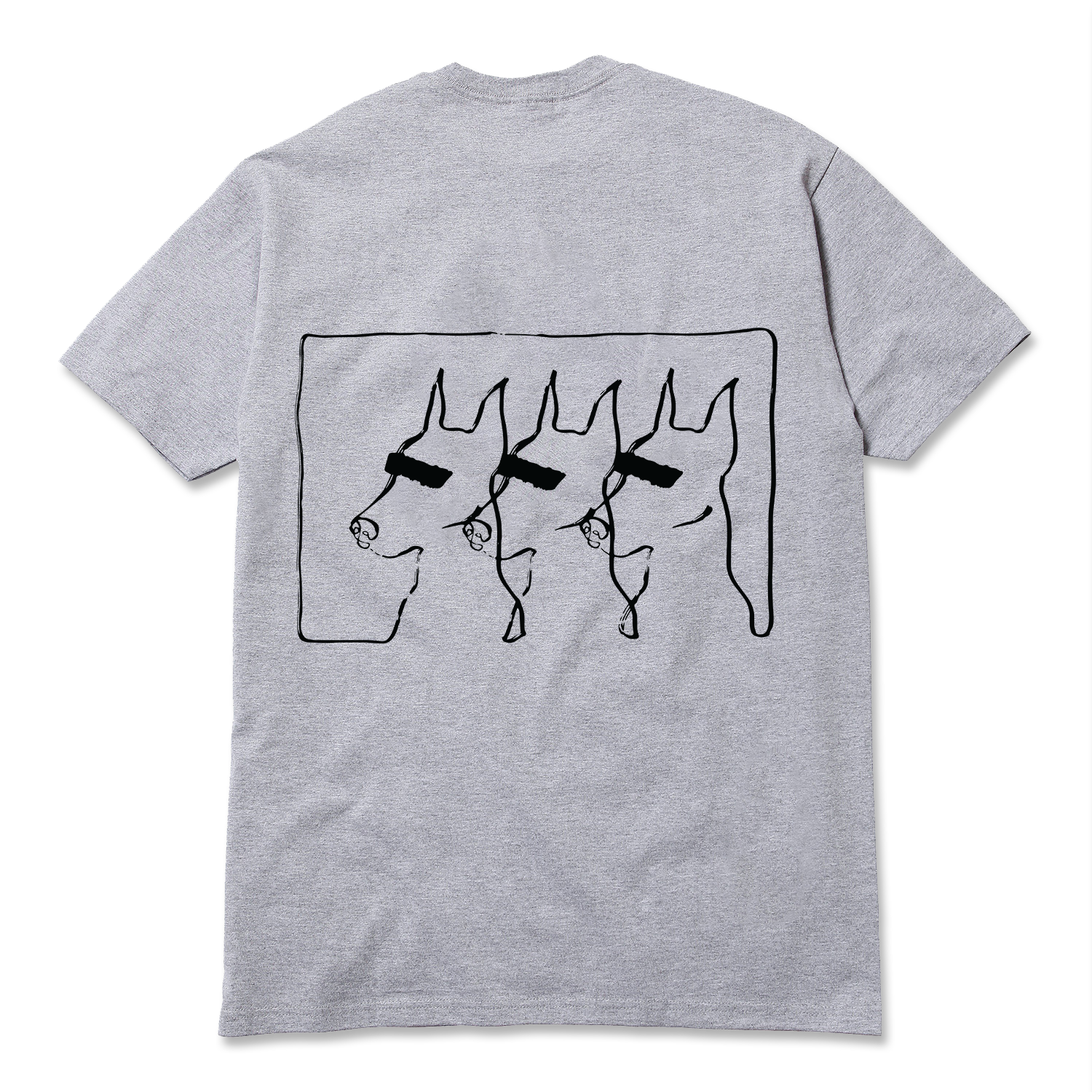 DOGS TEE (GREY + BLACK)
