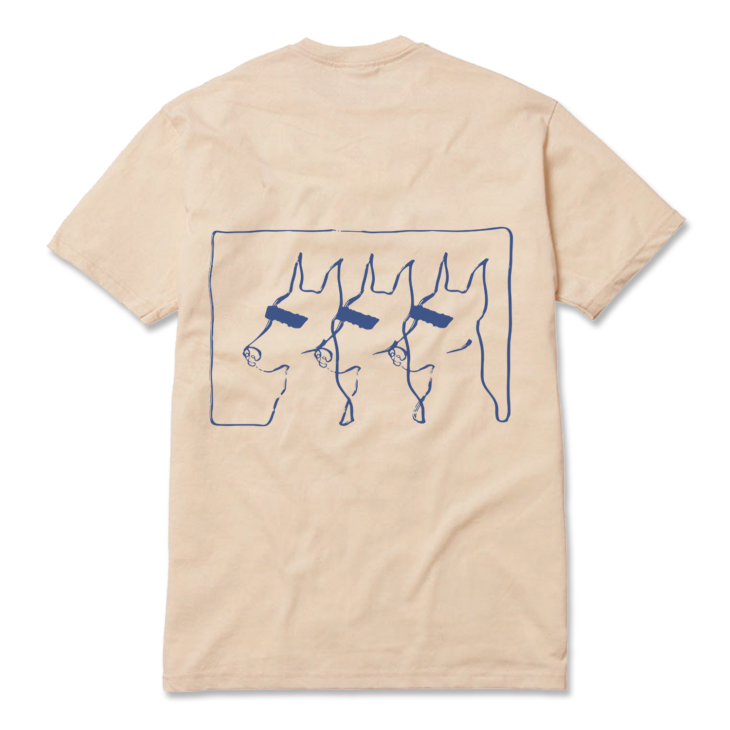 DOGS TEE (BEIGE + BLUE)
