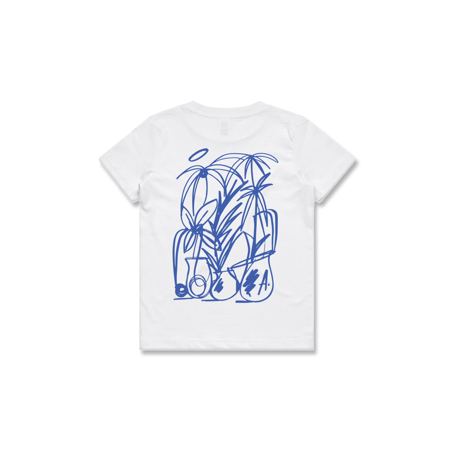 KIDS PLANTS TEE (WHITE + BLUE)