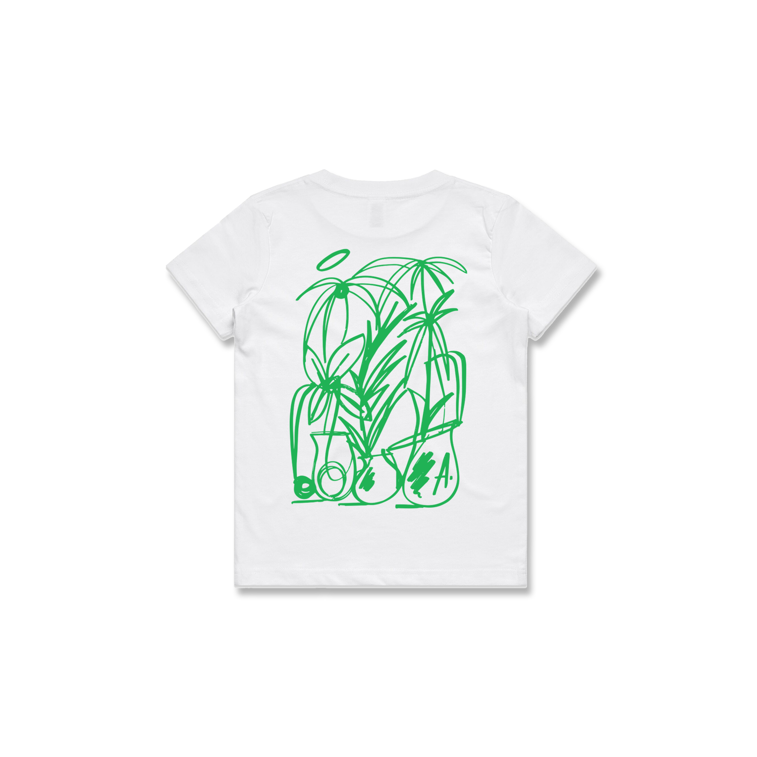 KIDS PLANTS TEE (WHITE + GREEN)